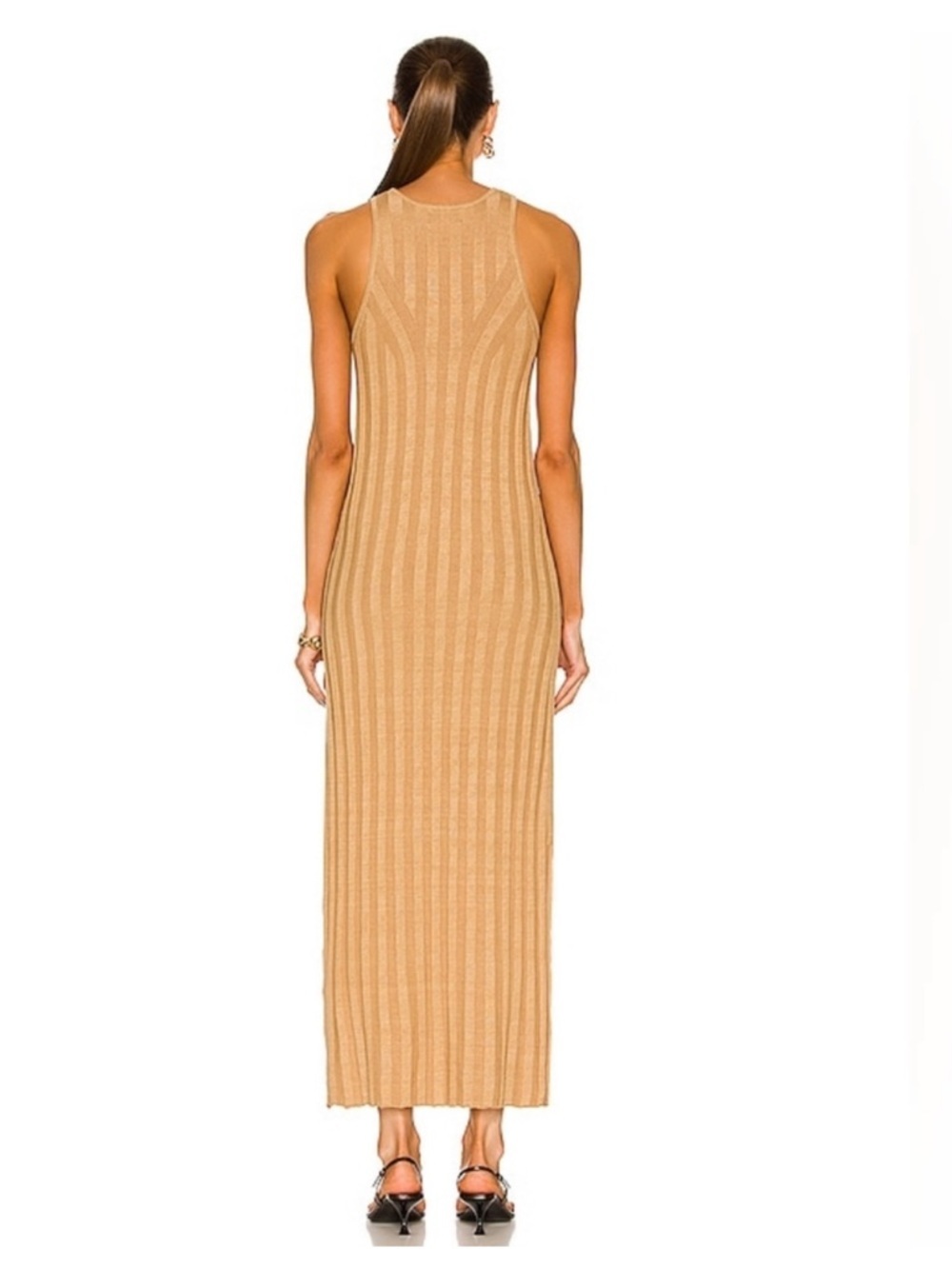 Loulou Studio beige ribbed knit sleeveless midi dress - Picture 5 of 12